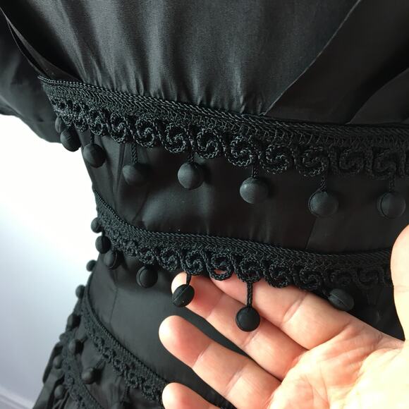 Vintage Suzy Perette black tafetta party dress fit and flare size XS/S - Picture 4 of 10